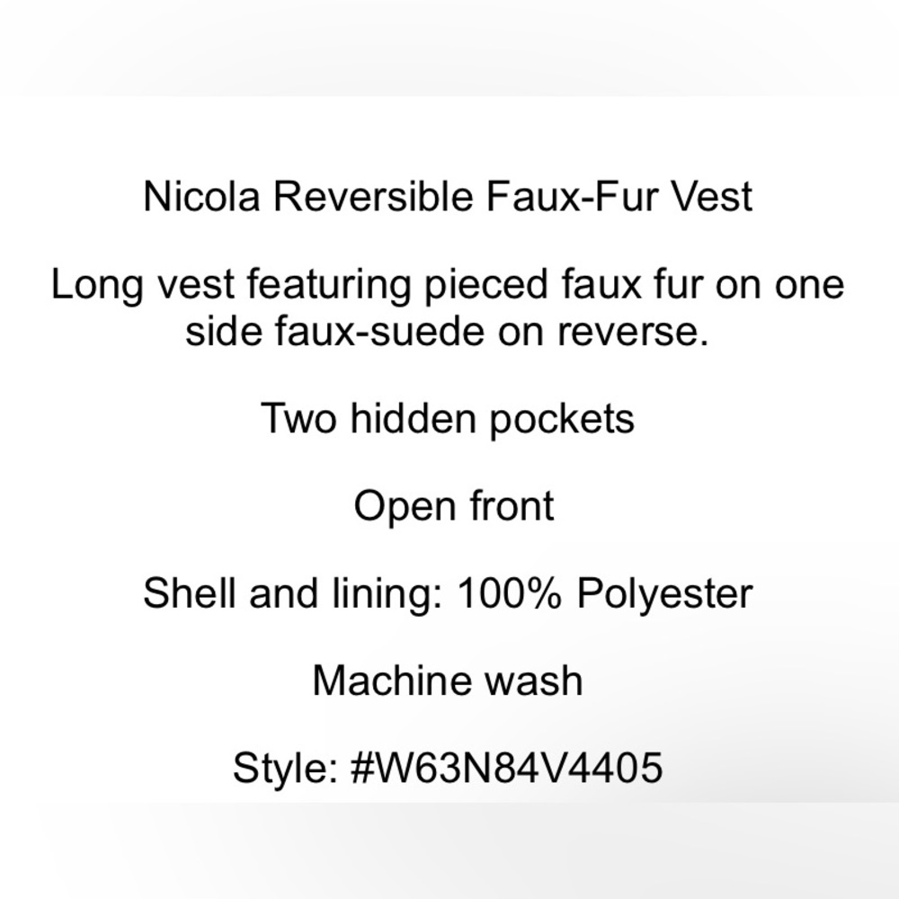 Guess Reversible Faux Fur Faux Suede Jillet/Vest - Picture 2 of 10